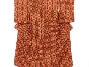 アンティーク　抽象花模様上代紬着物